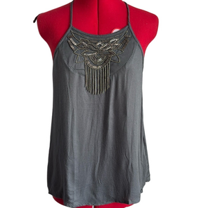 Hollister Sleeveless Beaded Blouse XS26